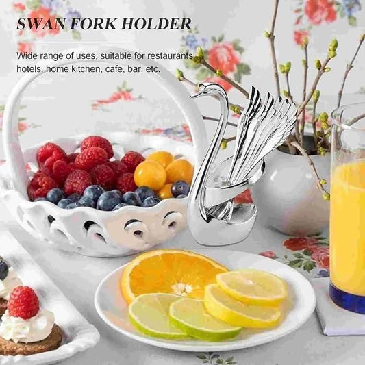 Swan Base Fork Holder With Fork Set for  Kitchen & Home D�cor